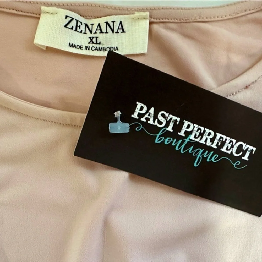 ZENANA Ity Knot Front Sleeveless Top Color: Dusty Blush Size XL NWT‎